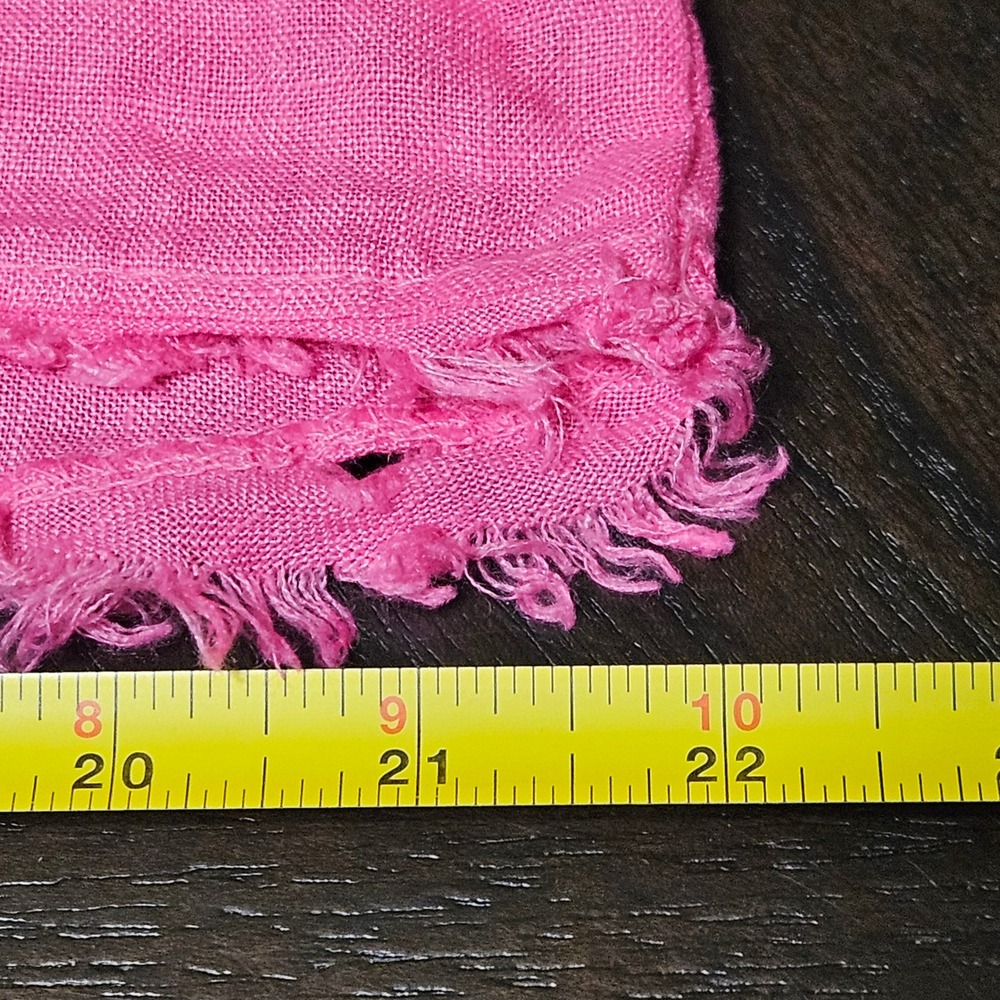 Charlie B 100% Linen Tank Top M Pink Frayed Hem Square Neck‎ Summer Coastal Boho - Picture 10 of 11